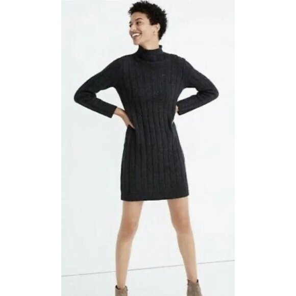 Madewell Womens S‎ Dress Donegal Rolled Mock Neck Sweater Dress Style AF500 - Picture 11 of 13